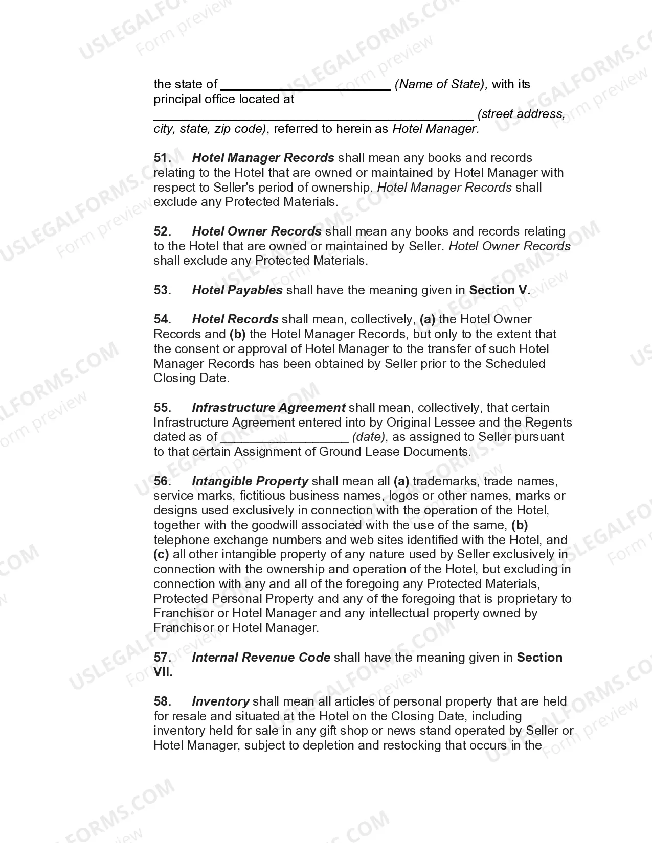 Preview Hotel Asset Purchase and Sale Agreement
