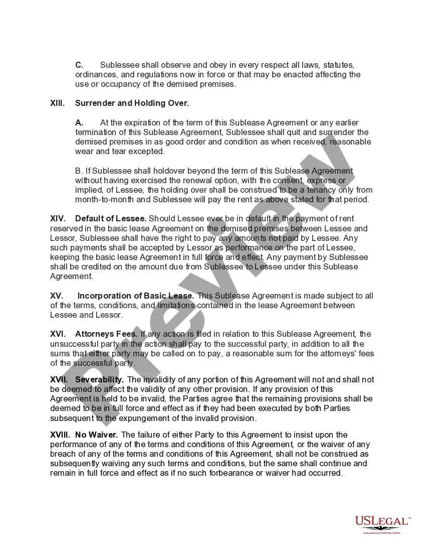 Get Sublease with Option to Renew, Consent of Lessor, and Agreement that Sublessee may Pay Rent if Lessee Defaults Preview Sublease with Option to Renew, Consent of Lessor, and Agreement that Sublessee may Pay Rent if Lessee Defaults