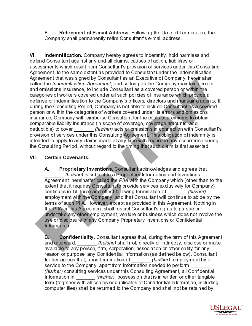 Preview Consulting Agreement with Independent Contractor who was a Retired Chief Technical Officer with Unique Technical Knowledge of Technology and Intellectual Property of Corporation