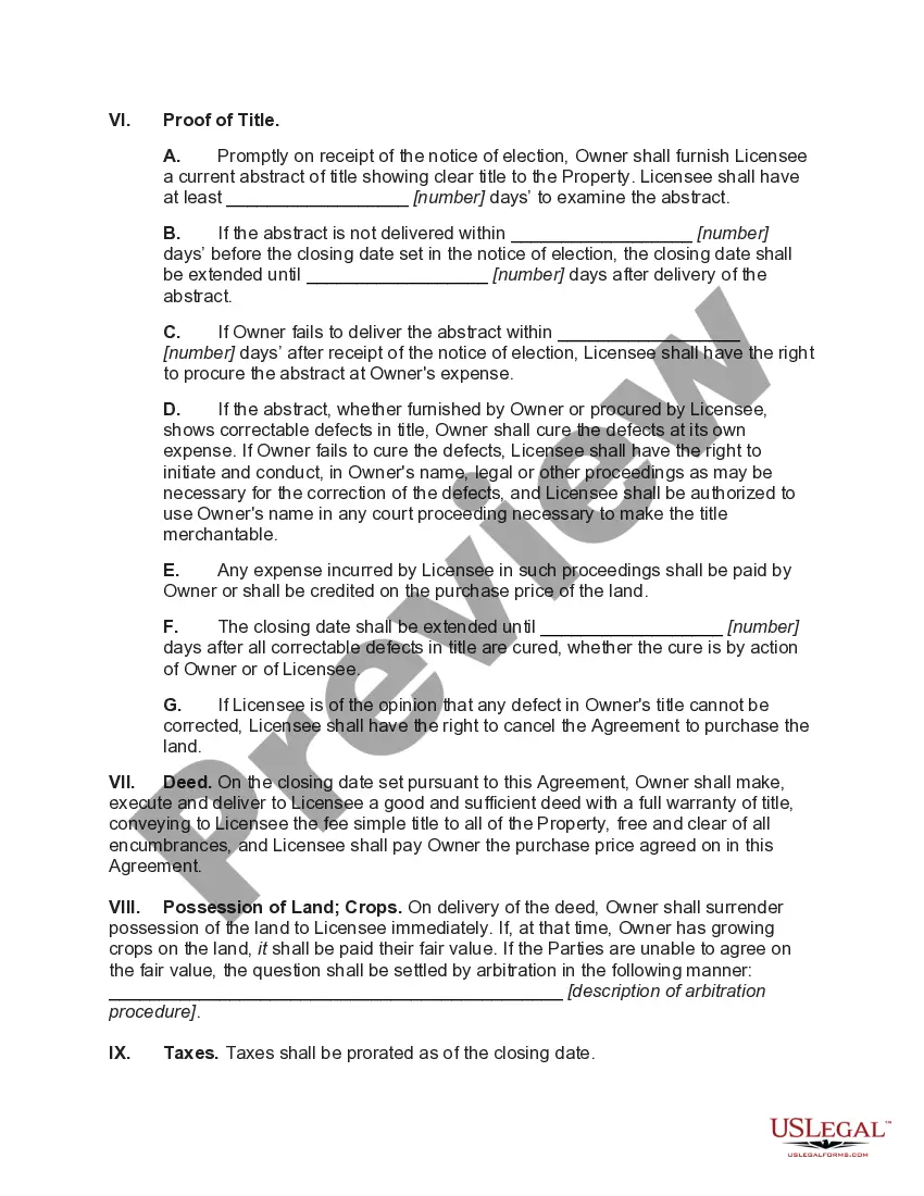 Preview Exploration License with Option to Purchase Land with Single Payment