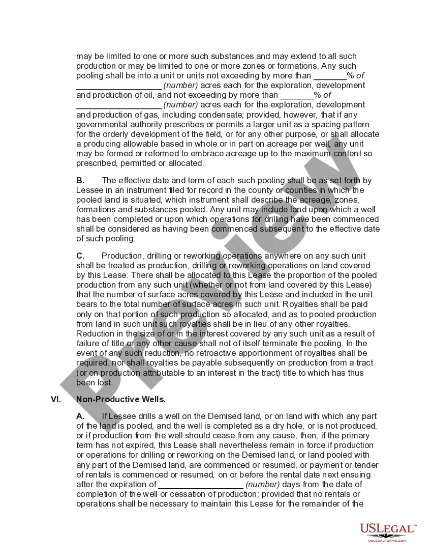 Preview Mining Lease of Oil, Gas and Other Minerals