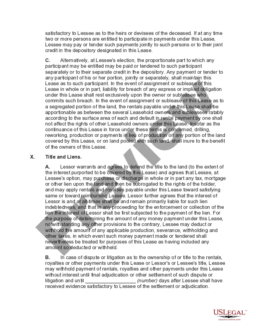 Preview Mining Lease of Oil, Gas and Other Minerals
