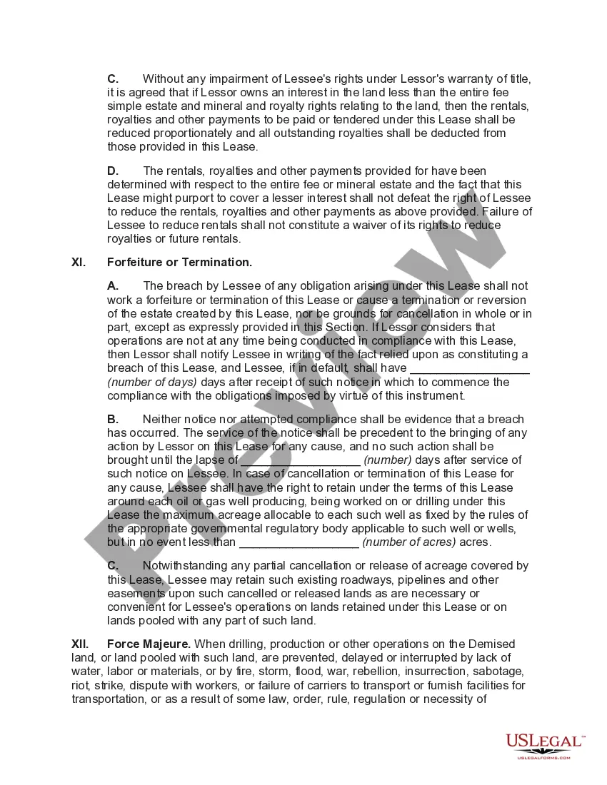 Preview Mining Lease of Oil, Gas and Other Minerals