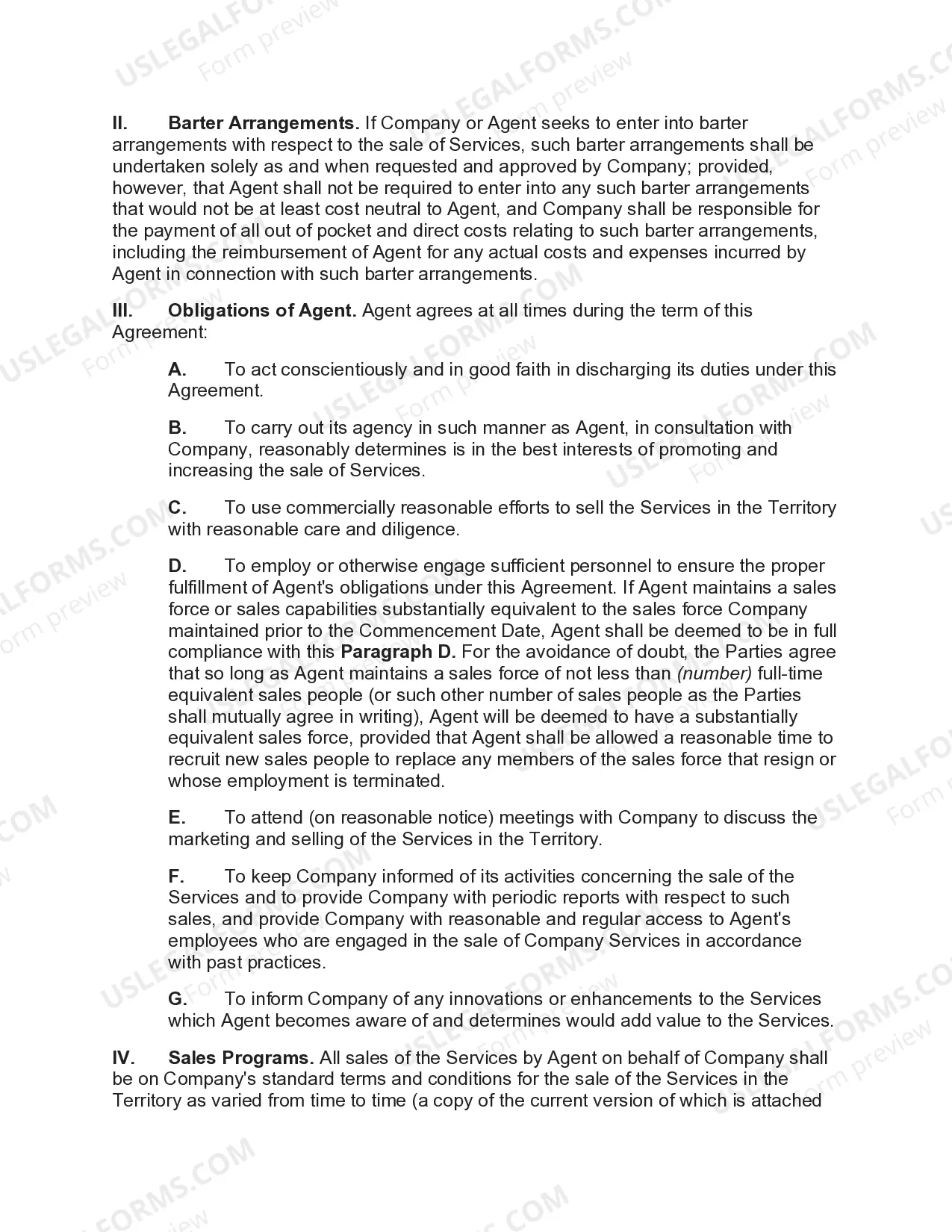 Preview Sales Agency Agreement with Exclusive Agent regarding Sale of Advertising and Sponsorships for On-Line Store