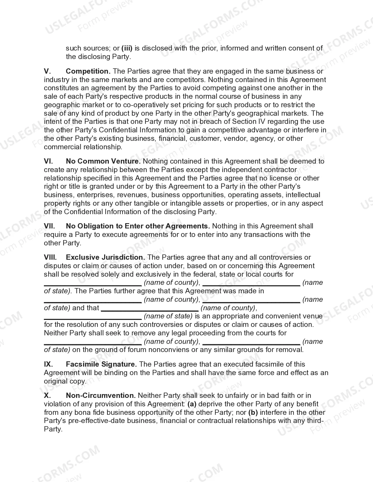 Preview Sales Agency Agreement - Agent and Client are Business Competitors in Same Market
