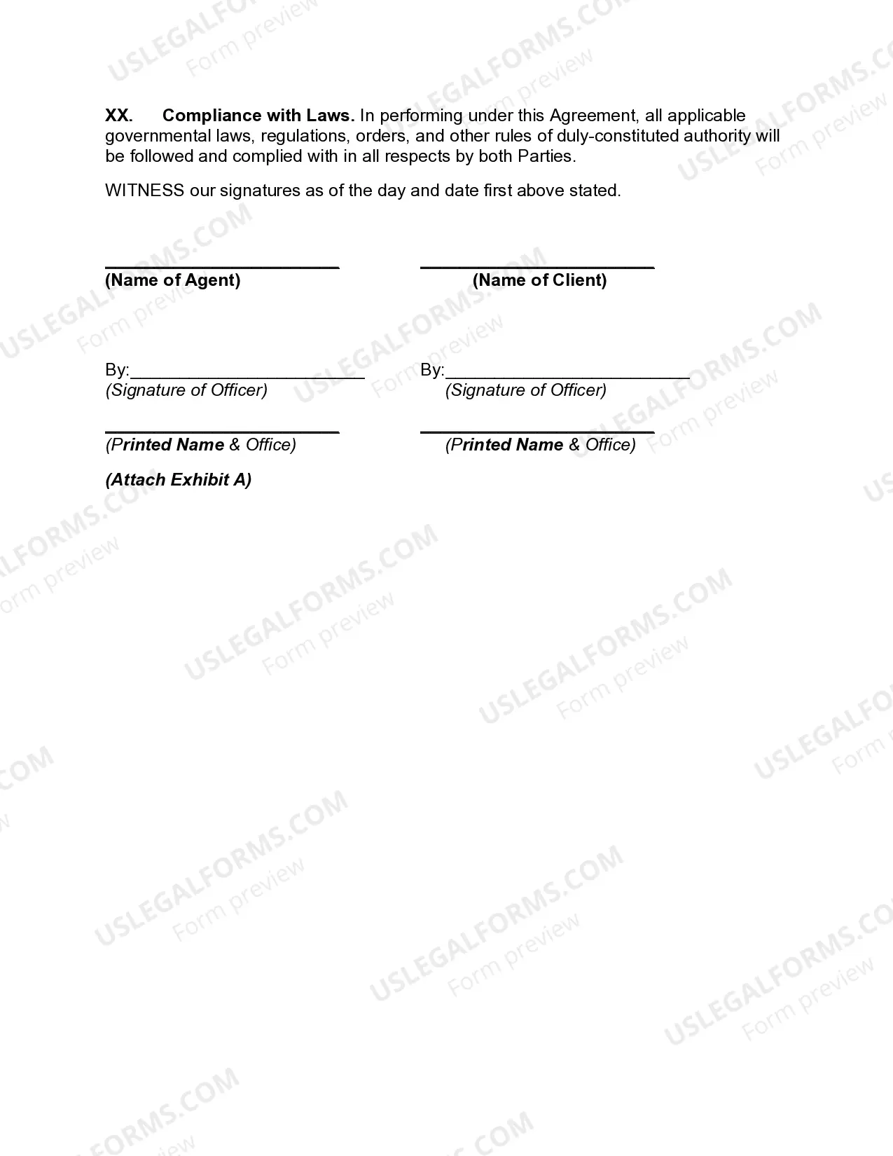 Preview Sales Agency Agreement - Agent and Client are Business Competitors in Same Market