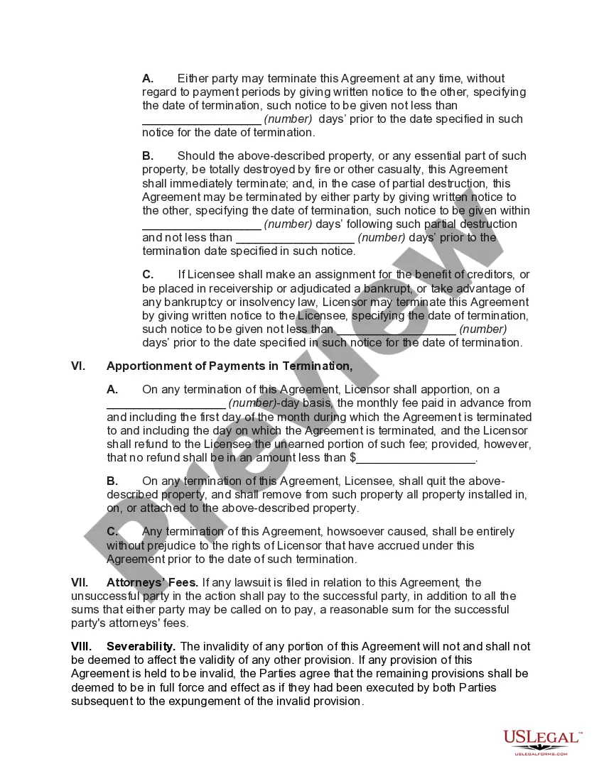 Preview General Form of License Agreement