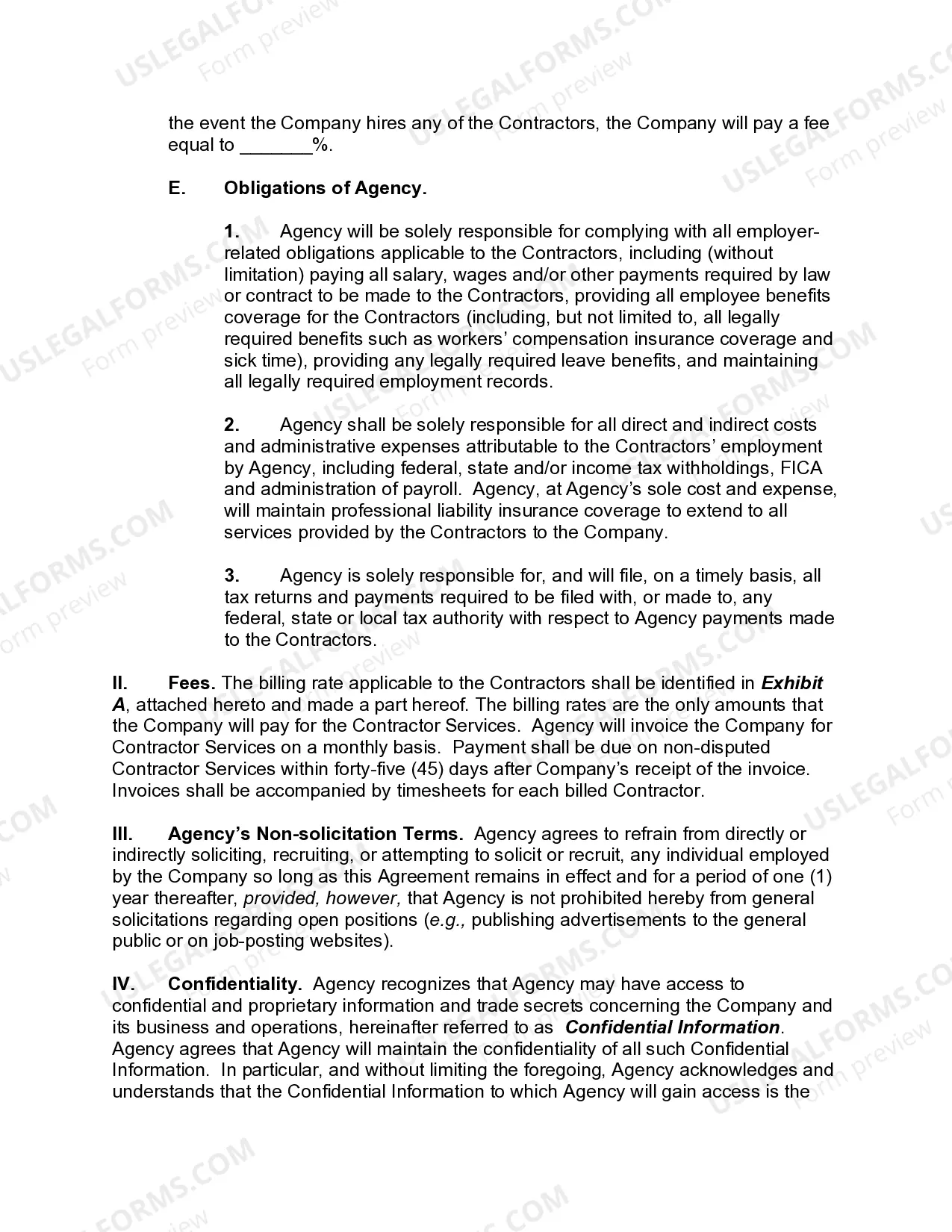 Preview Agency Staffing Agreement