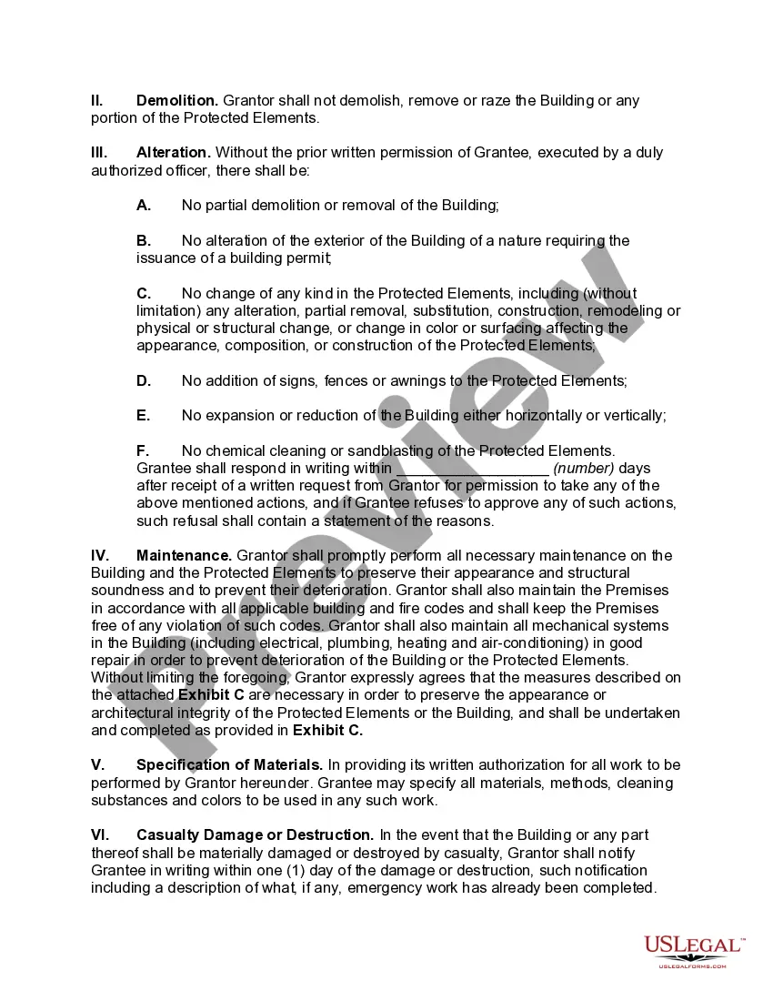 Preview Conservation Easement Agreement