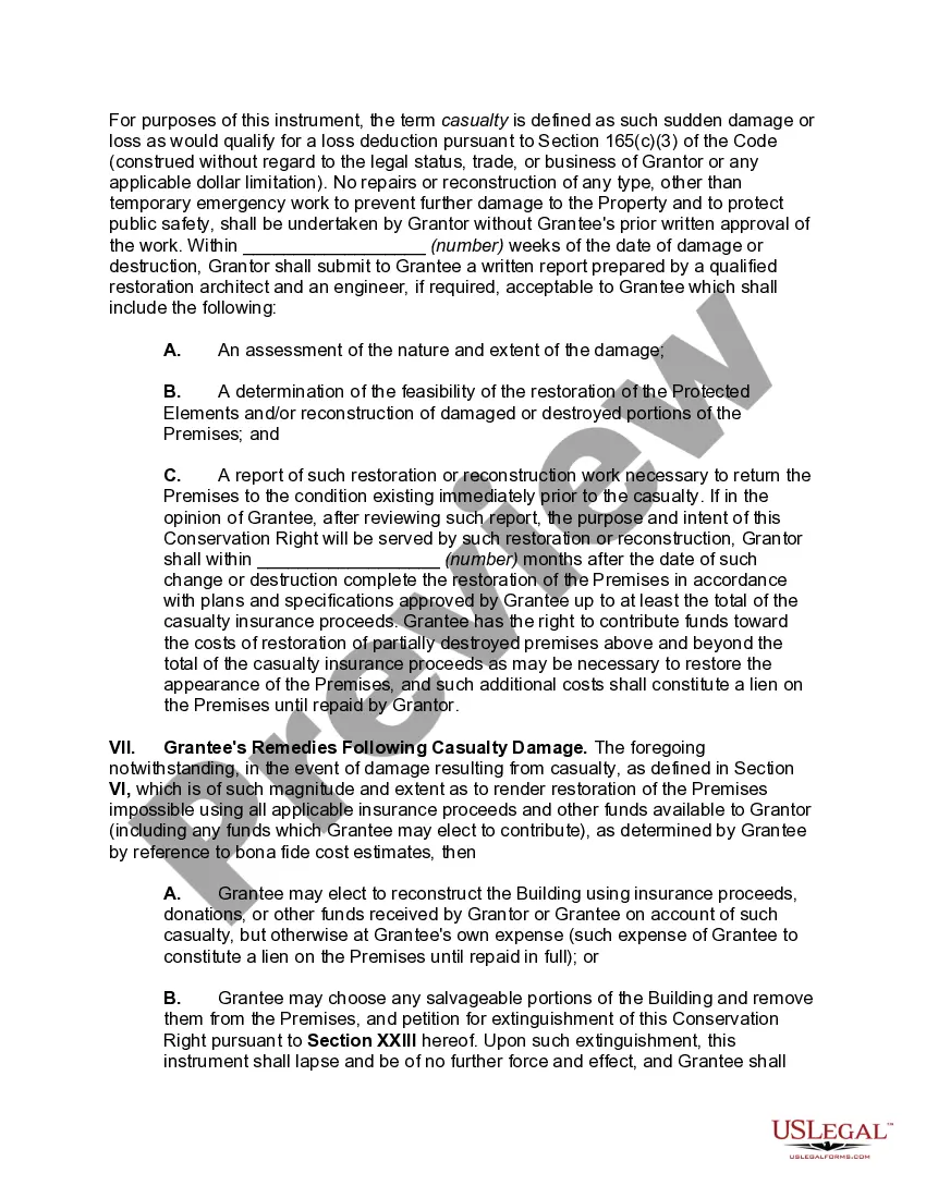 Preview Conservation Easement Agreement