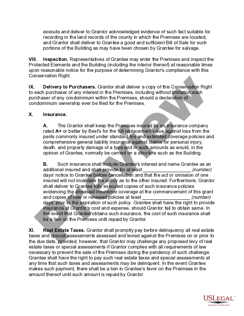 Preview Conservation Easement Agreement