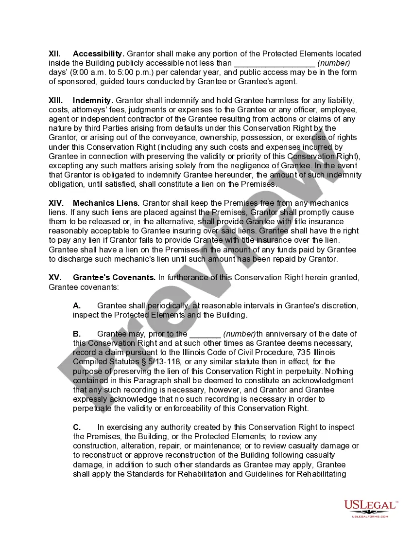 Preview Conservation Easement Agreement