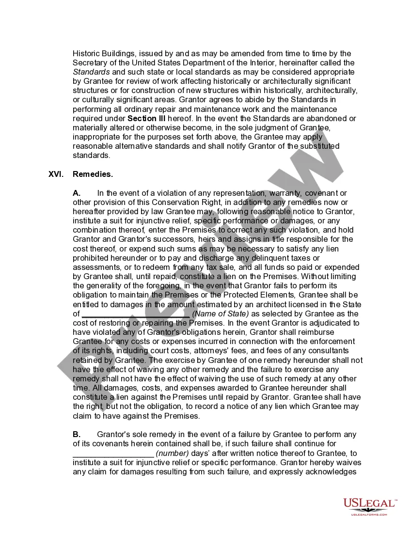 Preview Conservation Easement Agreement