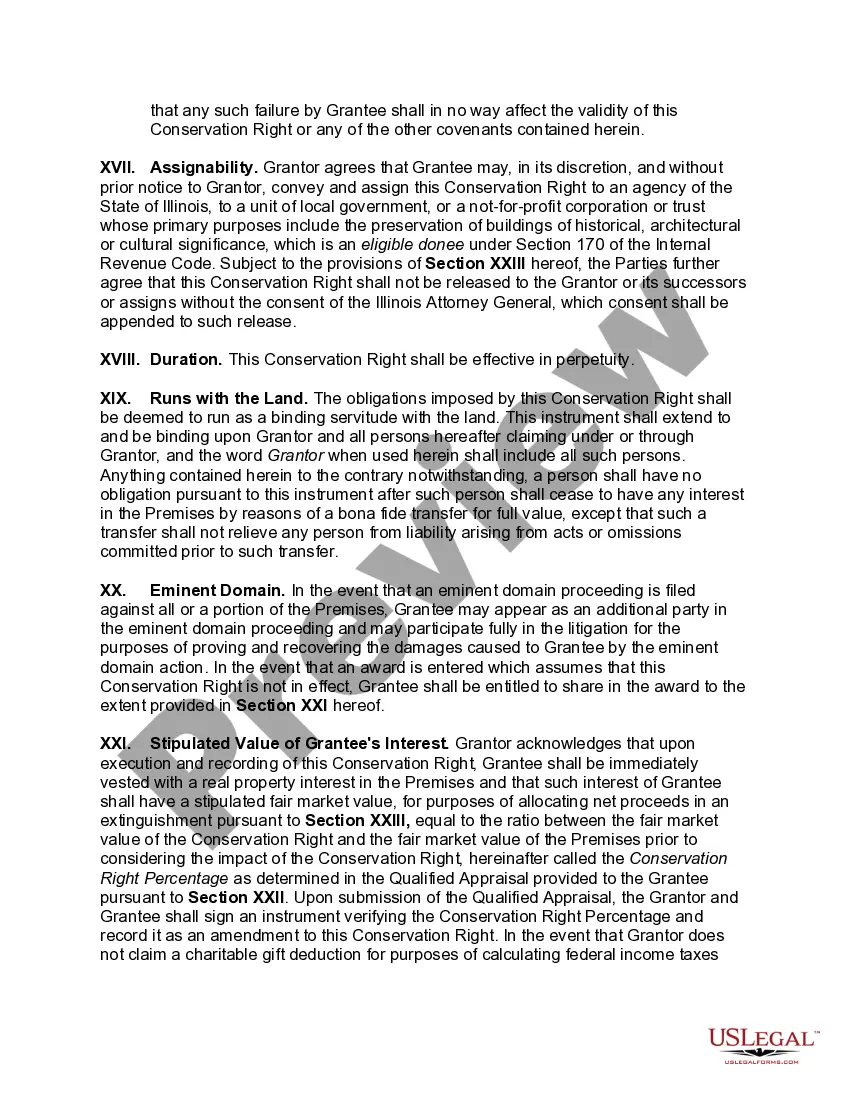 Preview Conservation Easement Agreement