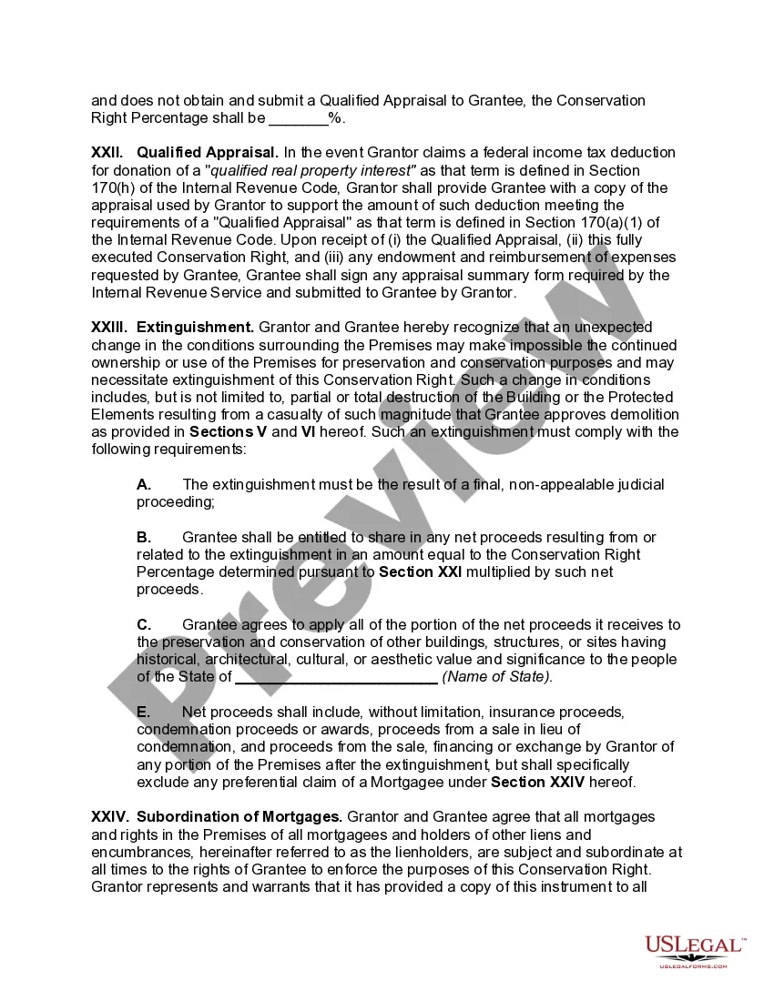 Preview Conservation Easement Agreement