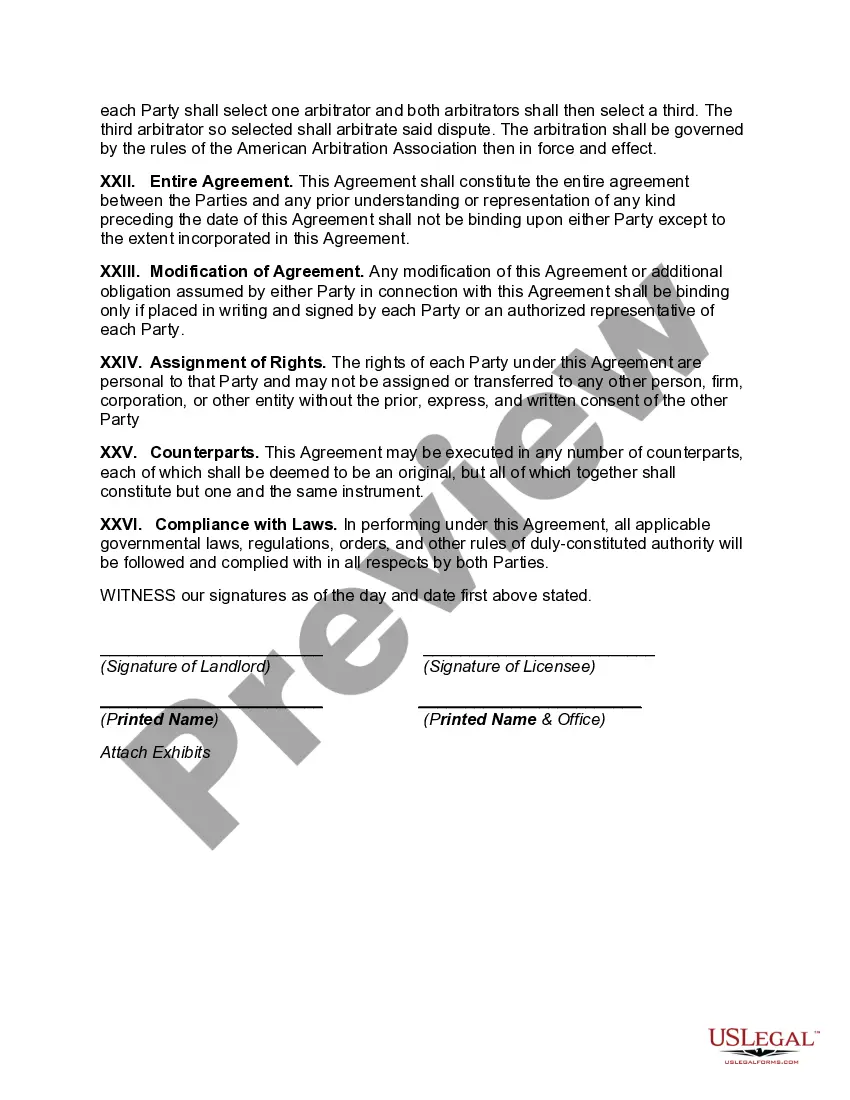 Preview License Agreement Use of Office Space