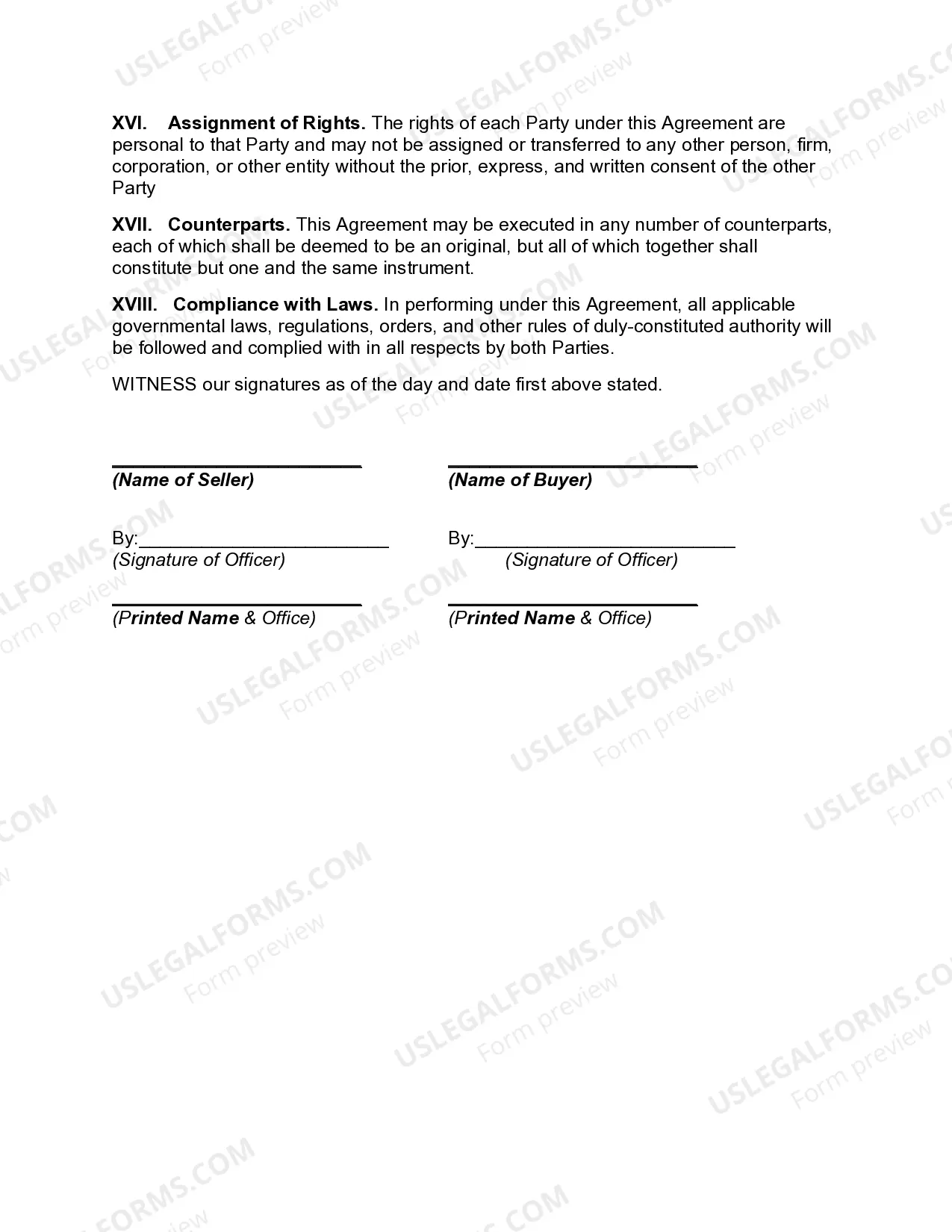 Preview Agreement to Sell Certified Public Accountancy Firm