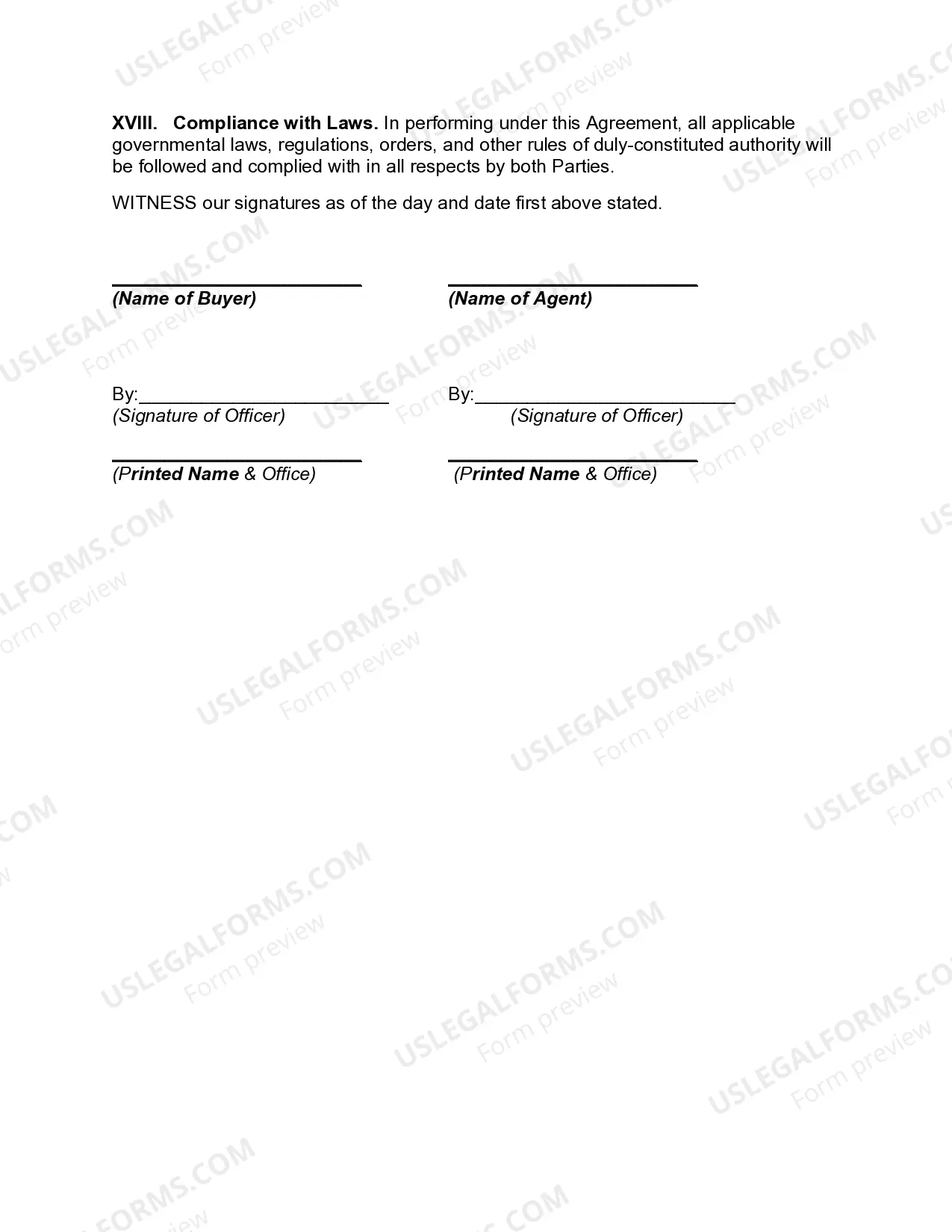 Preview Agency Agreement with Agent for Buyer of Natural Gas