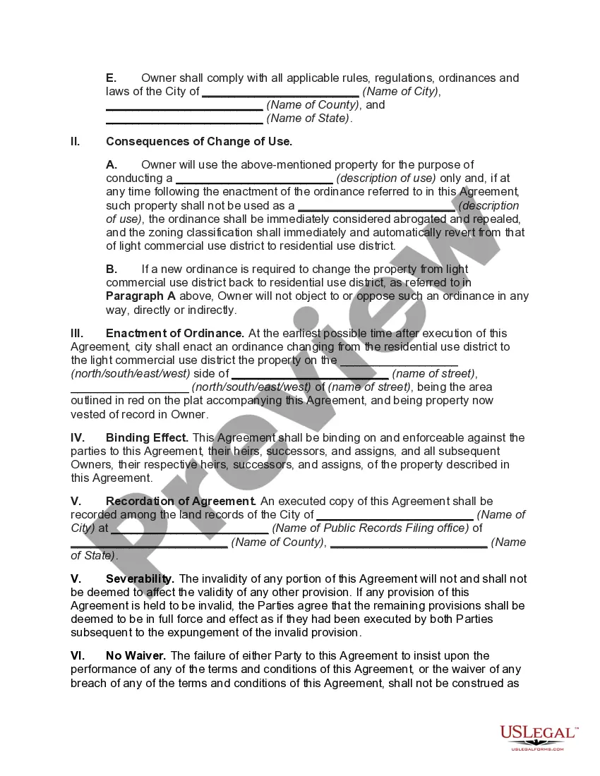 Get Agreement between Owner and Municipality to Change Zone Preview Agreement between Owner and Municipality to Change Zone