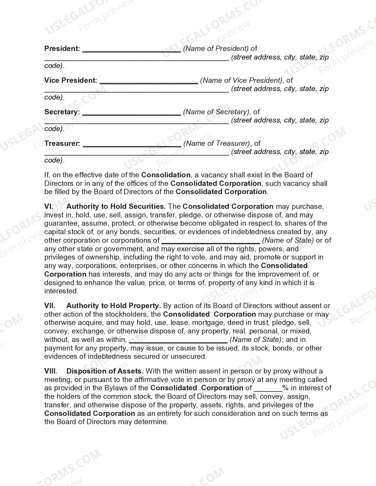 Preview Consolidation Agreement