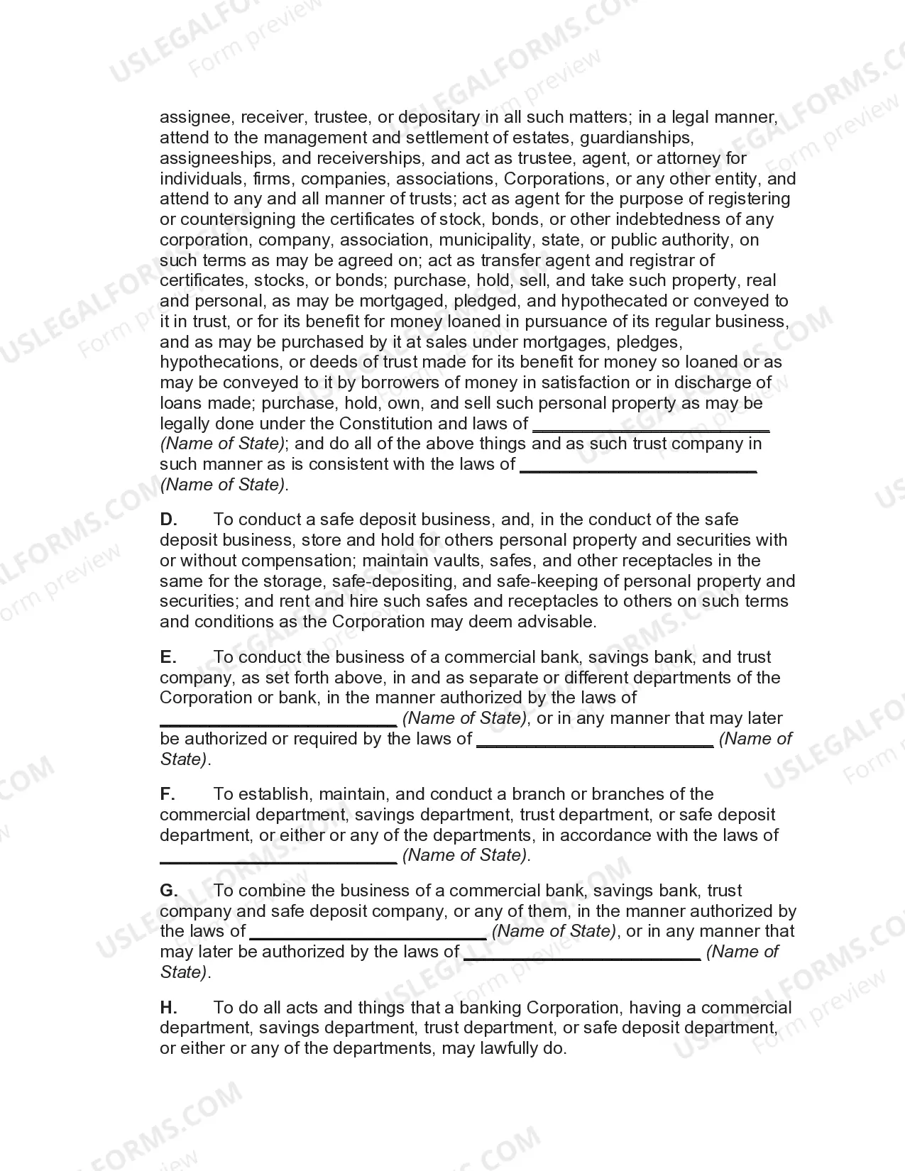 Preview Articles of Incorporation of ABC Bank