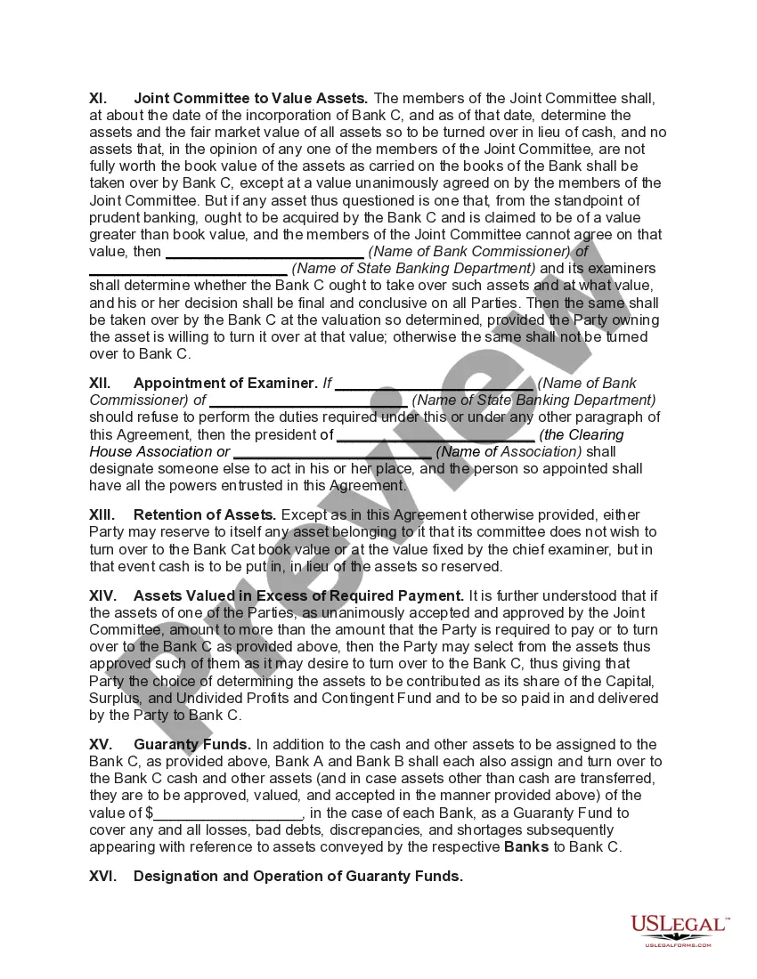 Get Agreement to Consolidate and Form a Bank C Preview Agreement to Consolidate and Form a Bank C