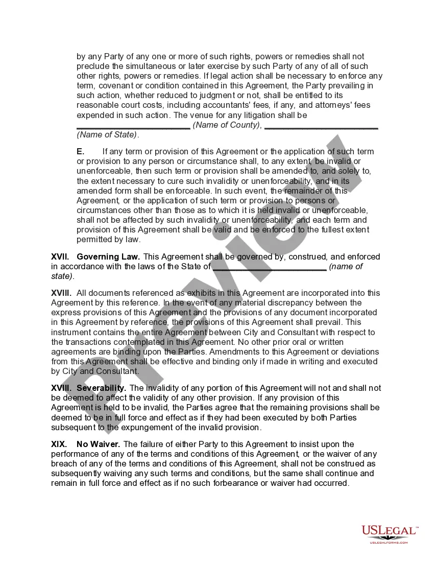 Preview Agreement for Janitorial Services with 'Green' Services for Municipal Buildings