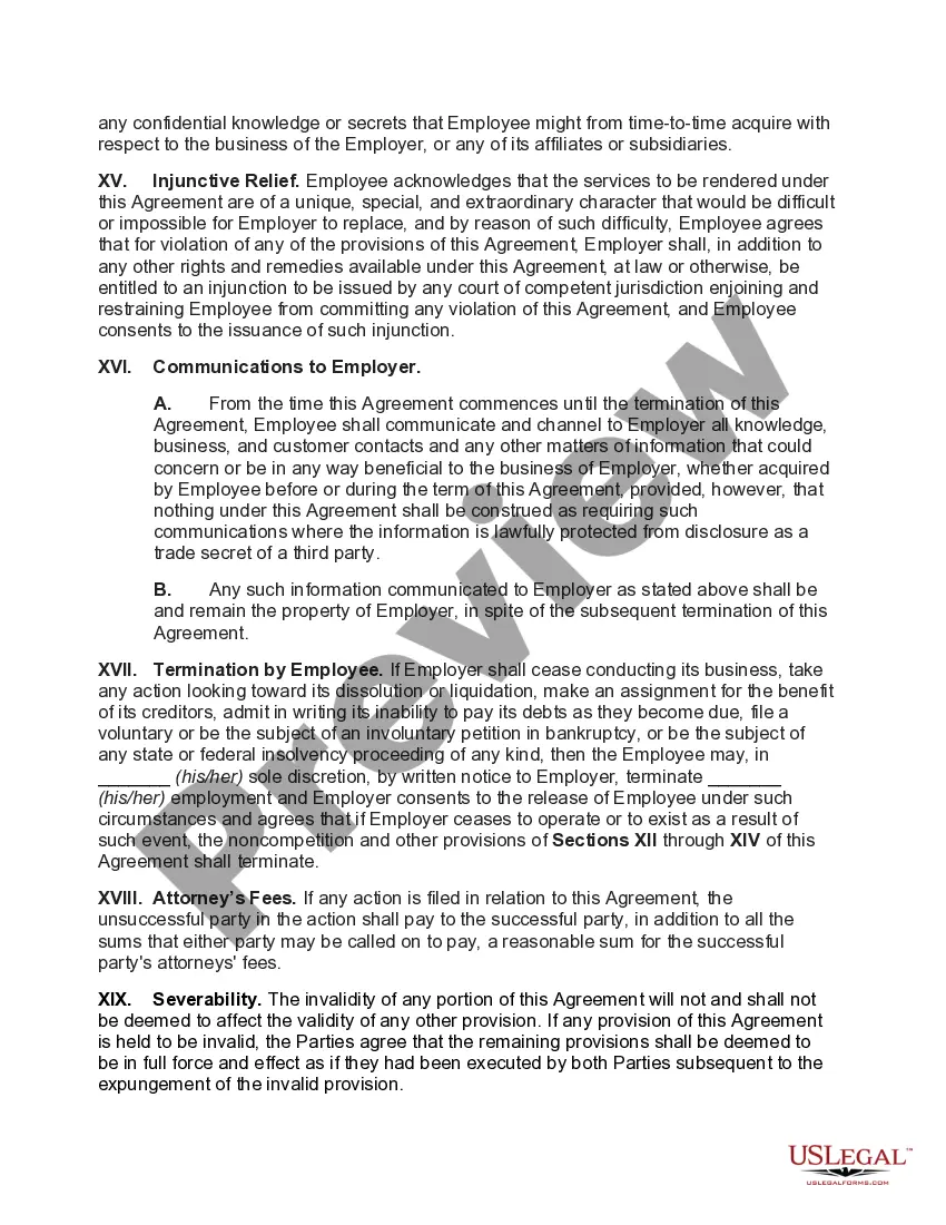 Preview Employment of Executive for Salary plus Common Stock with Option to Purchase Common Stock