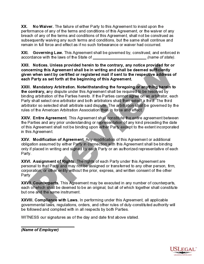 Preview Employment of Executive for Salary plus Common Stock with Option to Purchase Common Stock