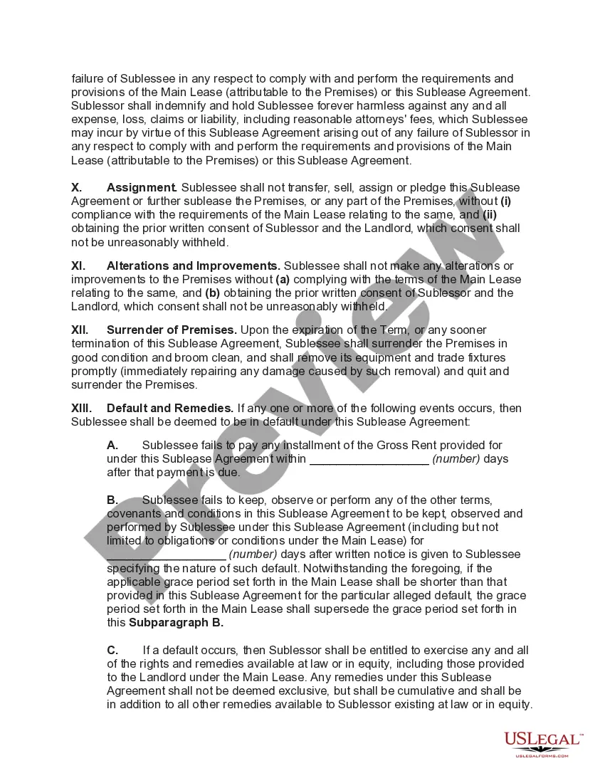 Preview Office Space Sublease the Right to use Parking Spaces