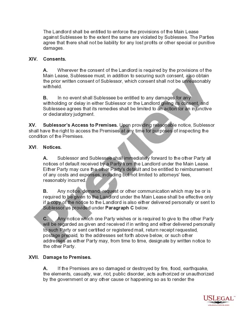 Preview Office Space Sublease the Right to use Parking Spaces