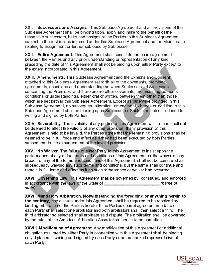 Preview Office Space Sublease the Right to use Parking Spaces