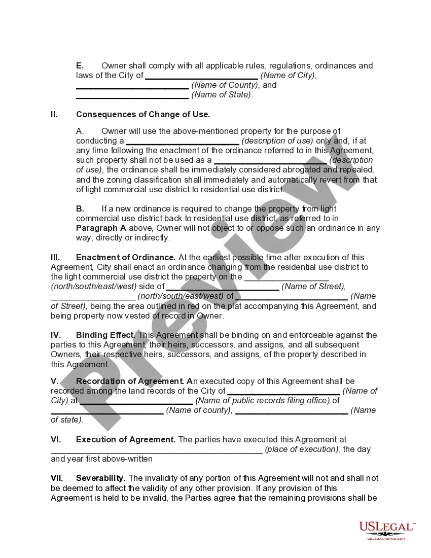 Get Agreement between Owner and Municipality to Change Zone Preview Agreement between Owner and Municipality to Change Zone