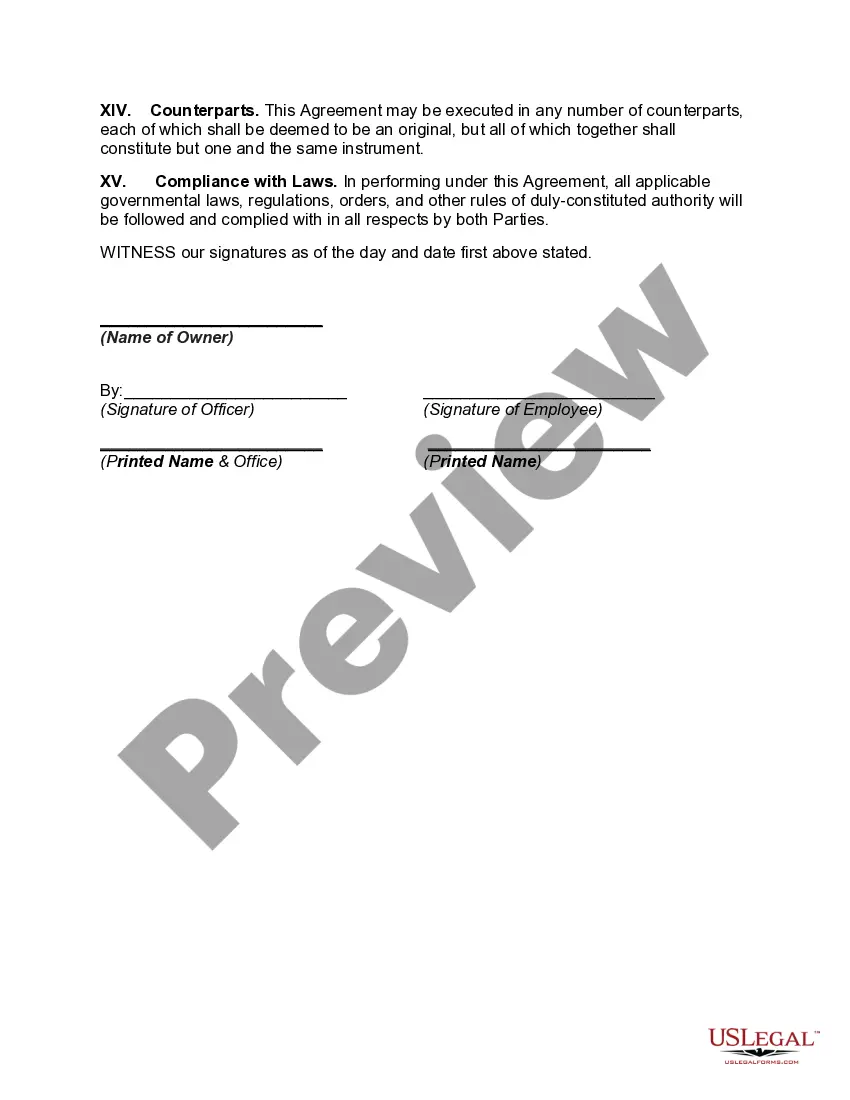 Preview License Agreement with Regard to Occupancy by Employee of Residence Owned by Corporate Employer