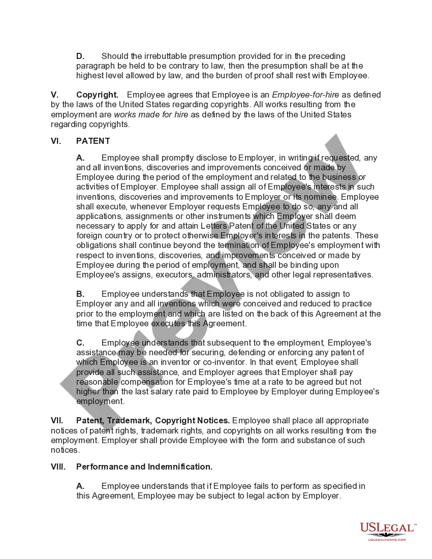 Preview Employment of Employee by Employer in Technology Business