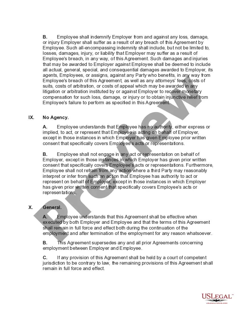 Preview Employment of Employee by Employer in Technology Business