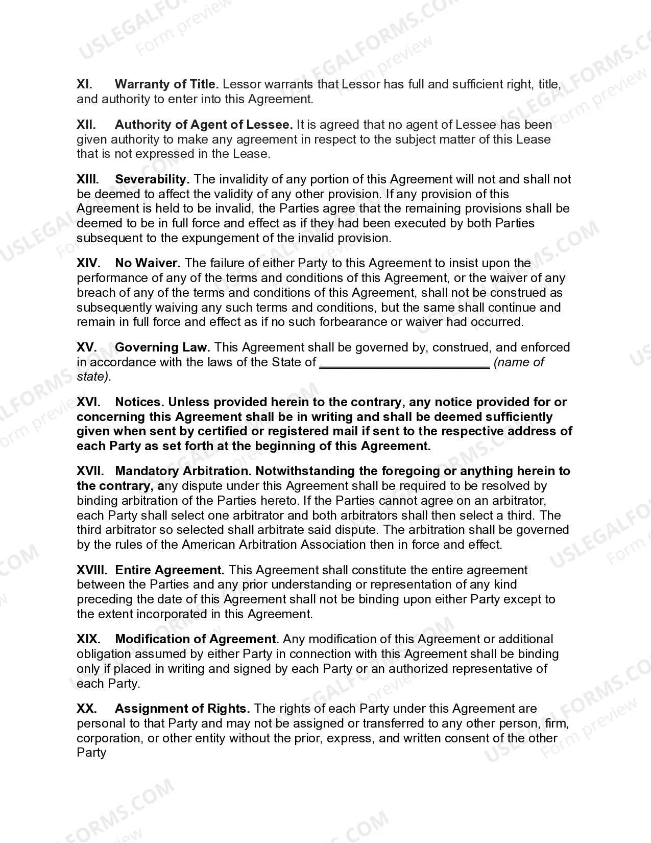 Preview Lease of Premises for Underground Gas Storage