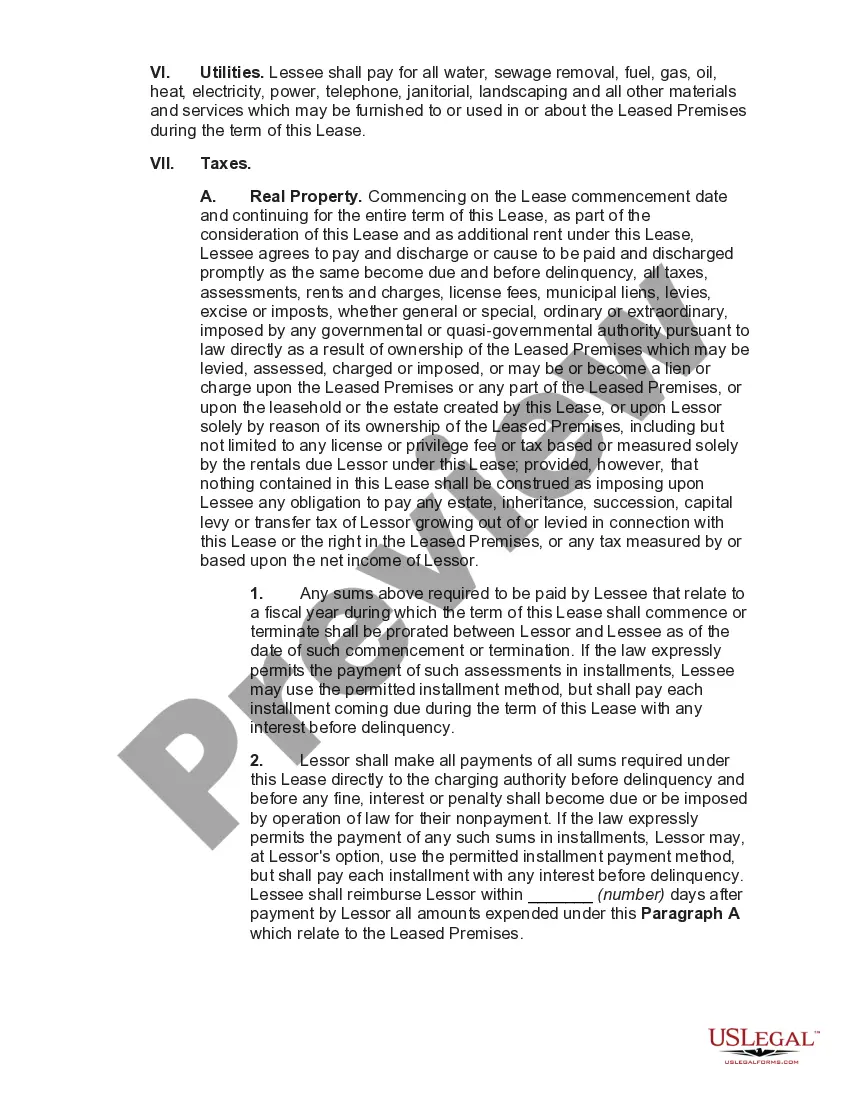 Preview Lease of Commercial Building with Option to Renew