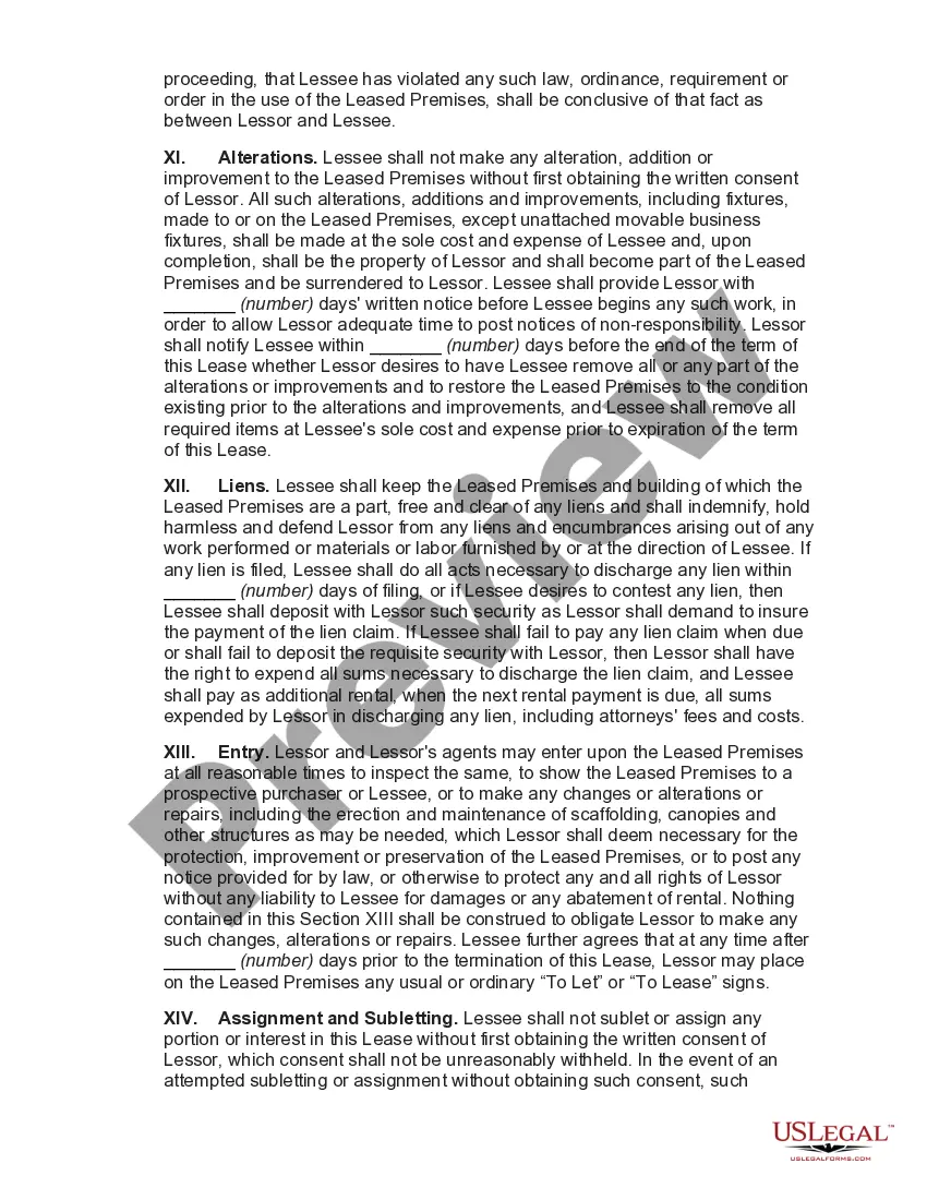 Preview Lease of Commercial Building with Option to Renew