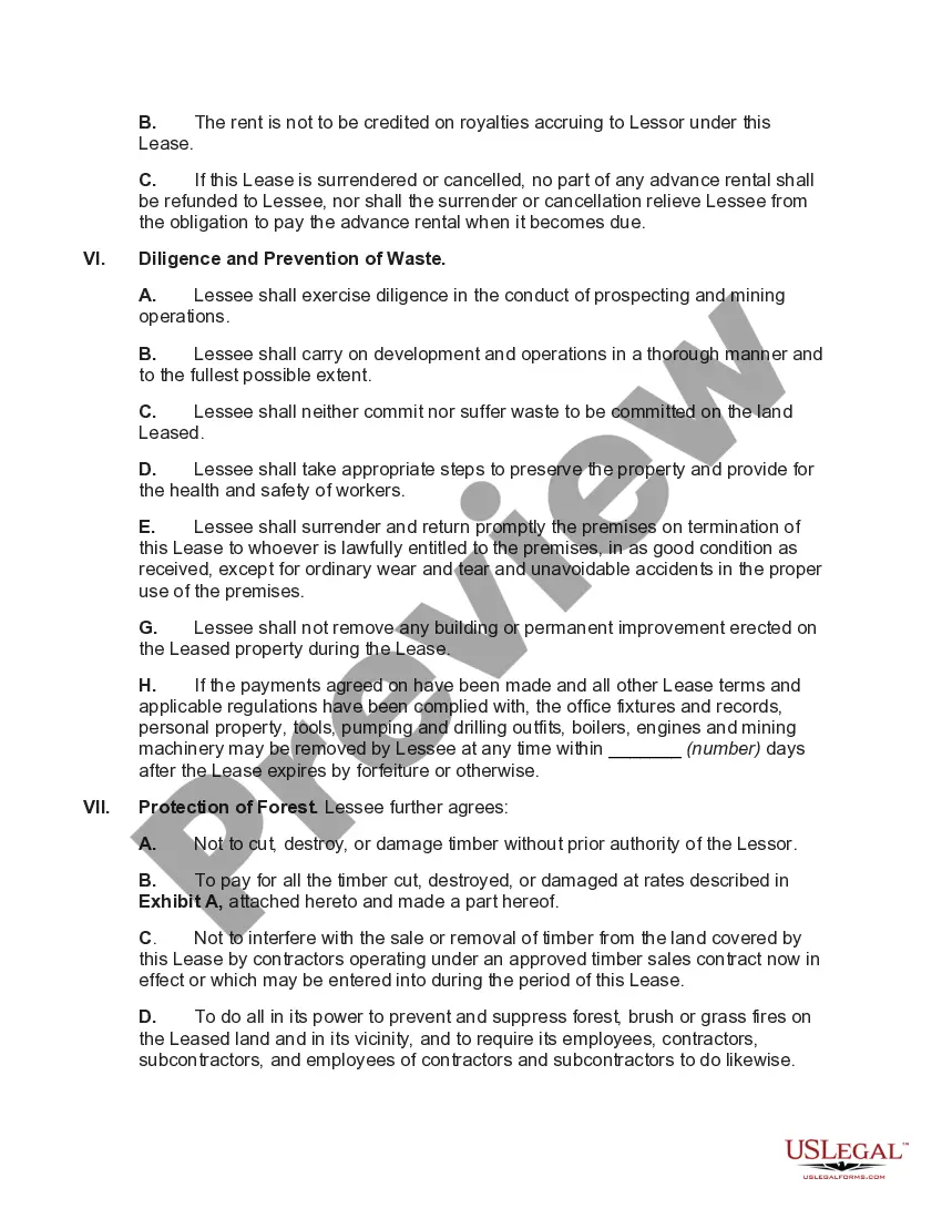 Preview Mining Lease of Land
