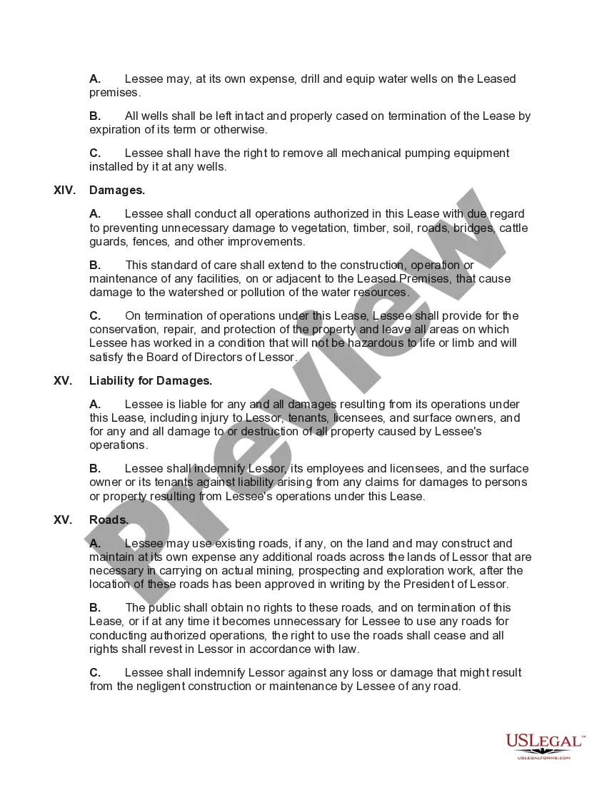 Preview Mining Lease of Land