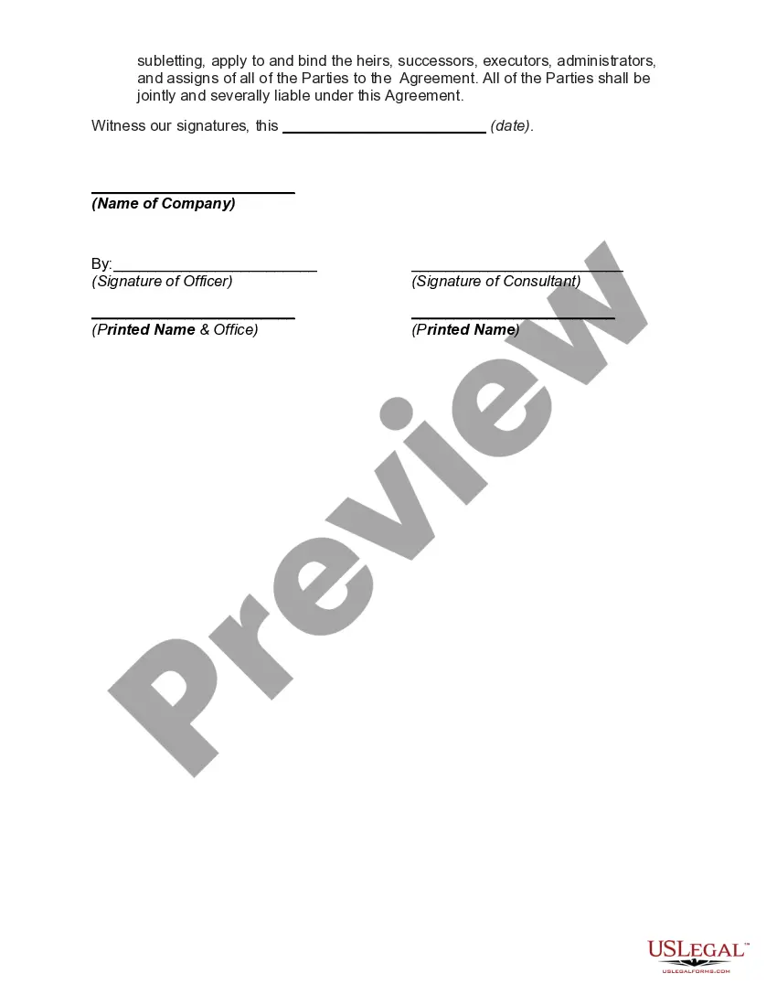 Preview Contract with Retired Chief Executive Officer of Corporation Working as a Consultant Providing Transitional Services
