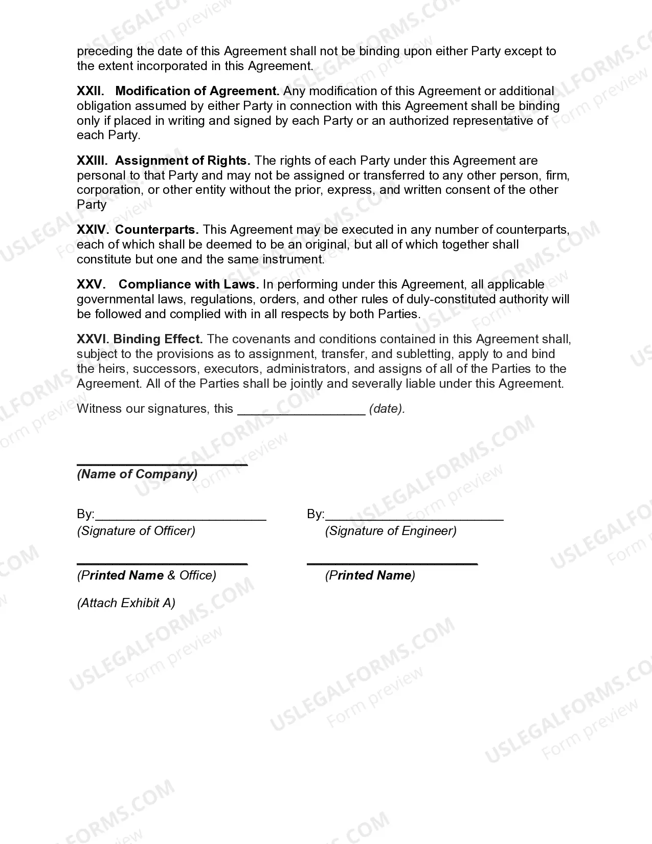 Preview Employment Agreement between Aircraft Engine Manufacturer and Consulting Engineer