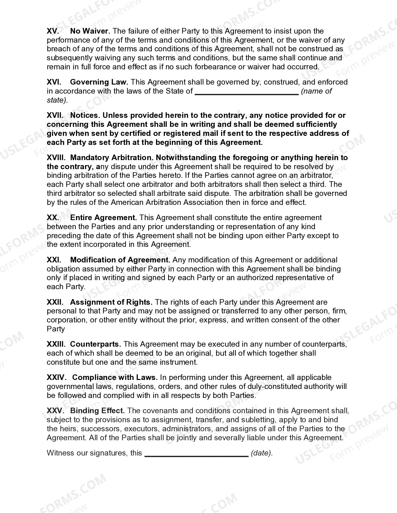 Preview Lease of Machinery