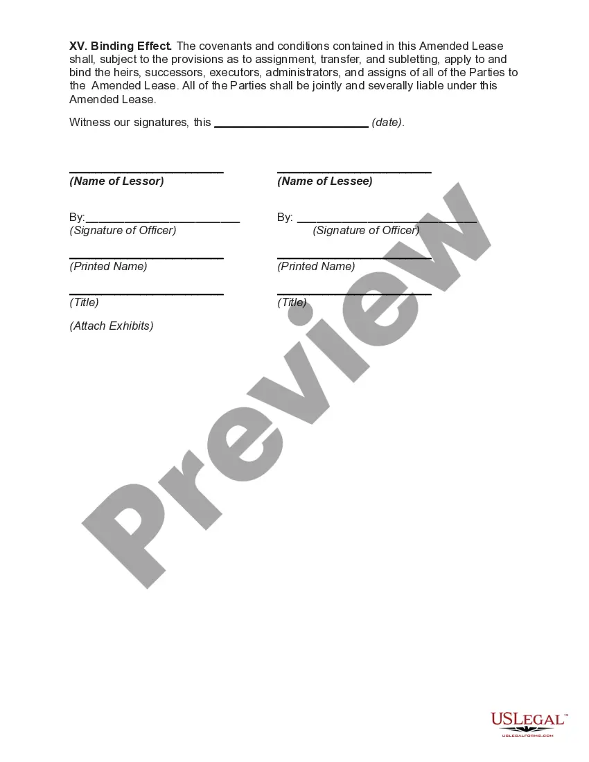 Preview Amended Equipment Lease with Substitution of Different Equipment