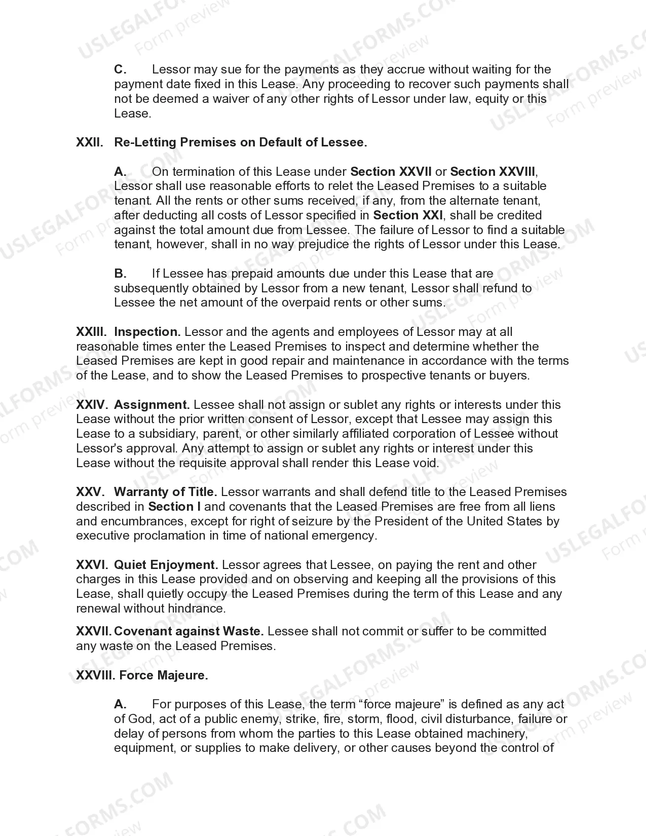 Preview Lease of Port Facilities