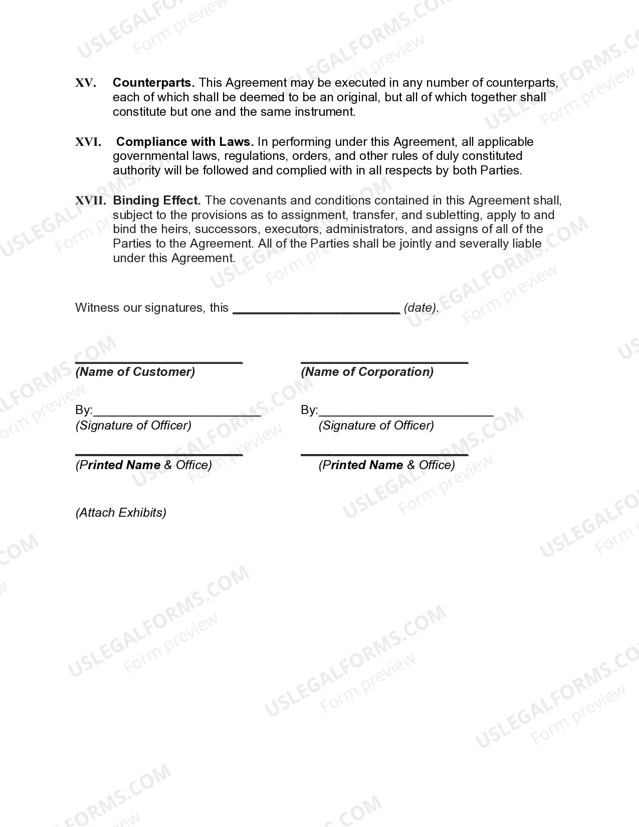 Preview Agreement of Use of Portion of Canal to Transport Water