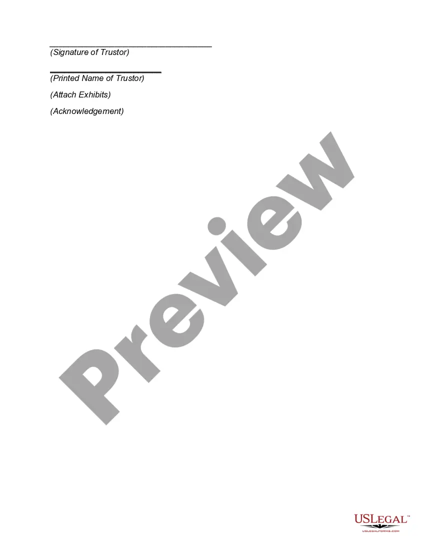 Preview Declaration of Trust with Trustor as Life Beneficiary