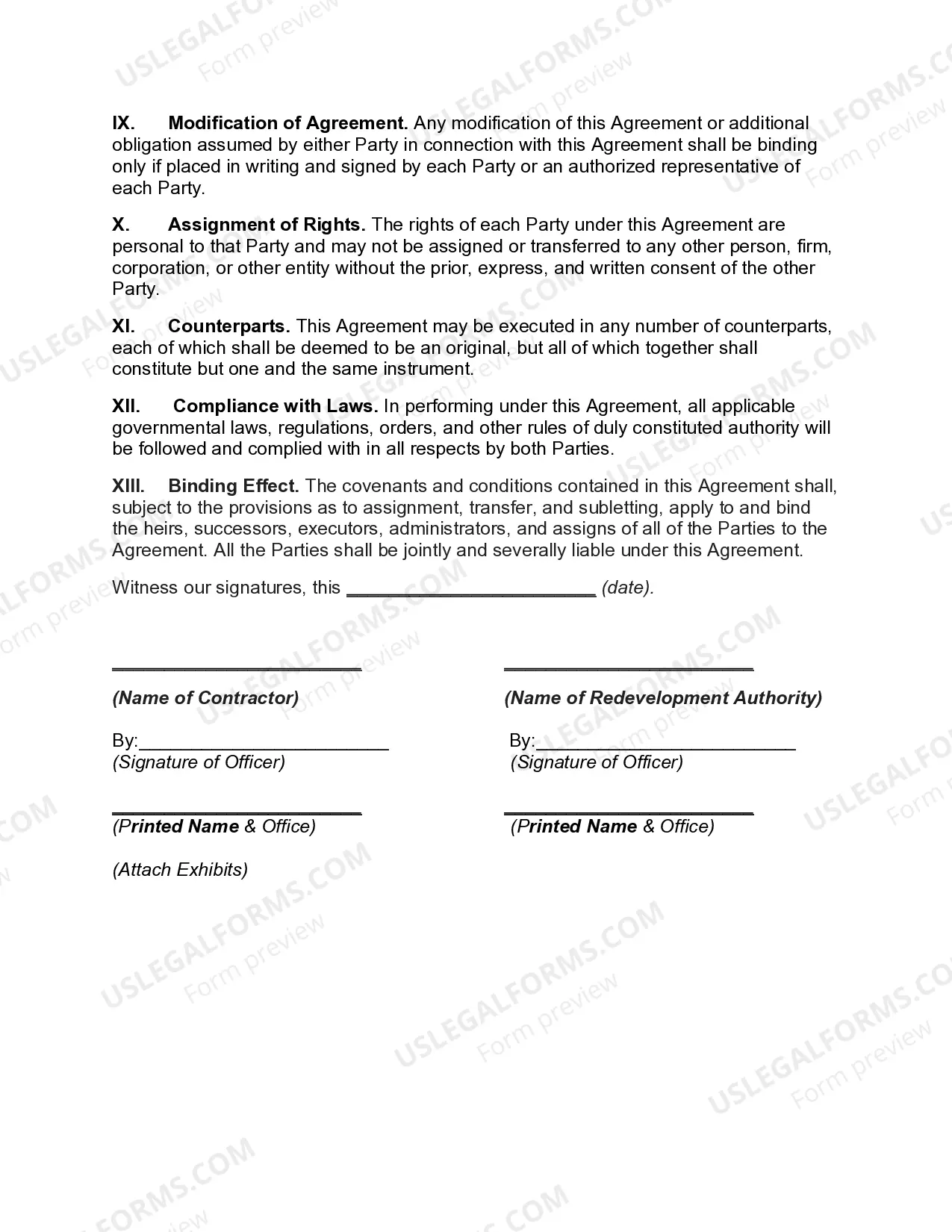 Preview Basic Agreement for Demolition, Site Preparation, or Rehabilitation