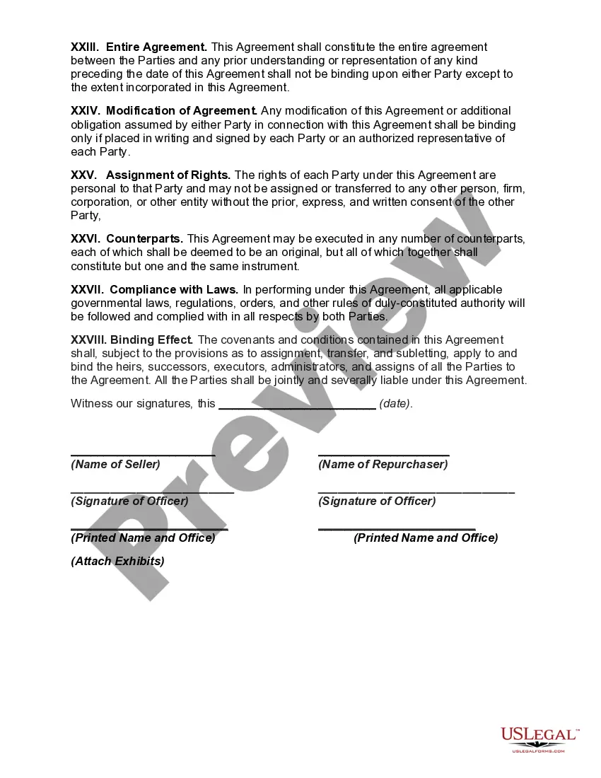 Preview Agreement for Sale of Land for Redevelopment between Redevelopment Authority and Private Redeveloper